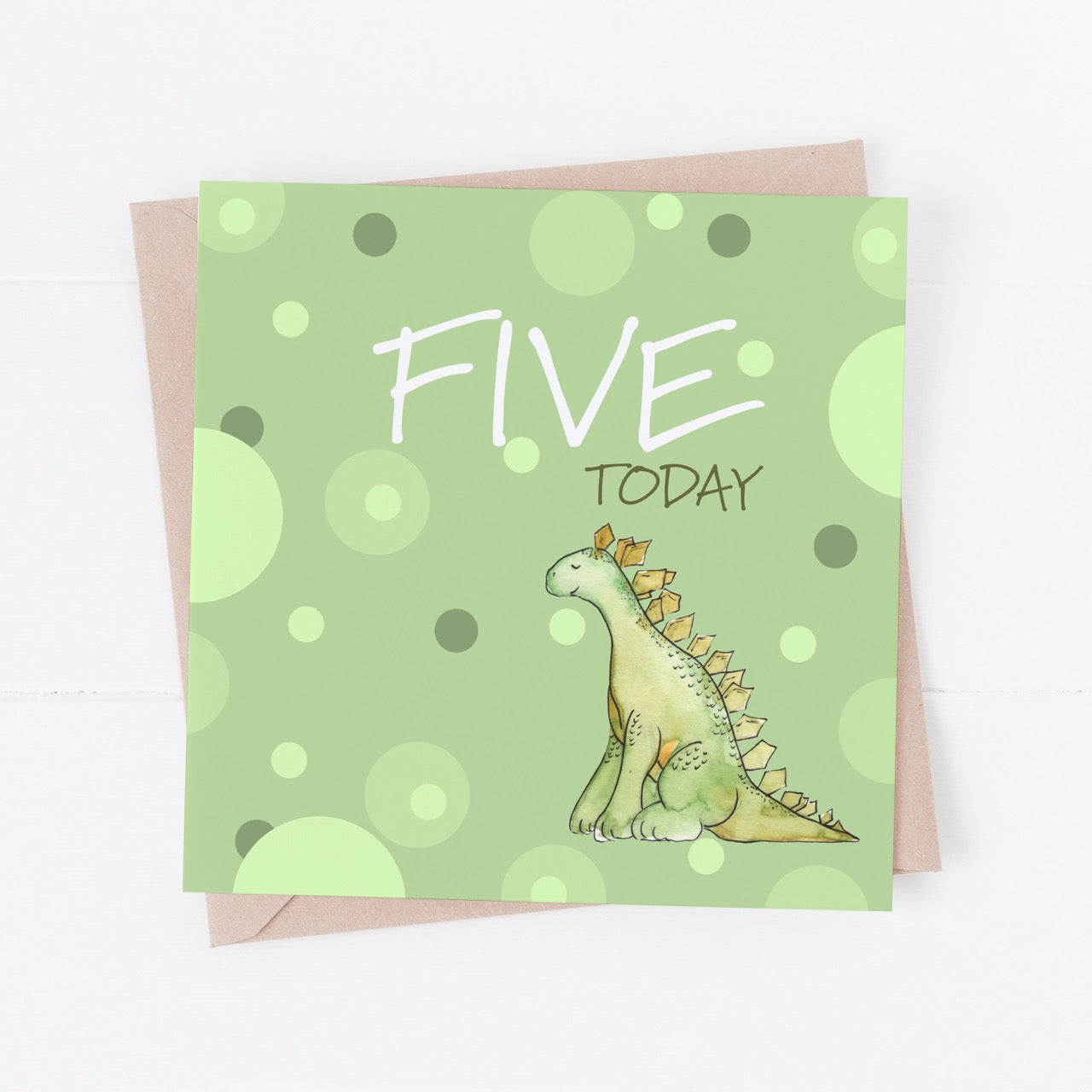 Five Today Birthday Dino Greeting Card