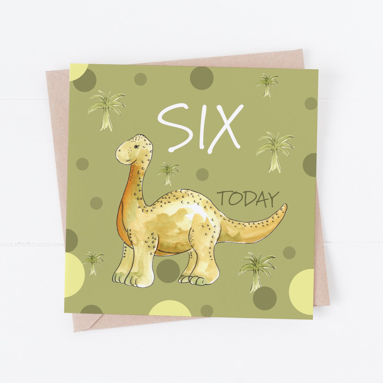 Six Today Birthday Dino Greeting Card